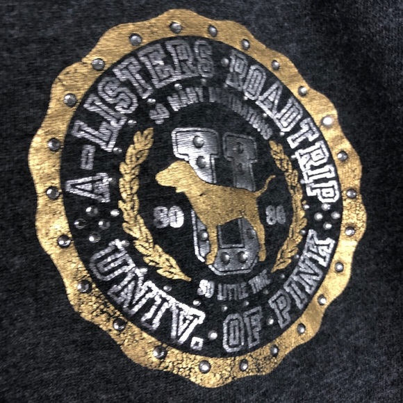 Pink grey cropped sweat pants w/ rhinestone detail - Picture 3 of 5